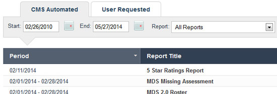 SimpleMDS CMS reports center for MDS 3.0 reimbursement