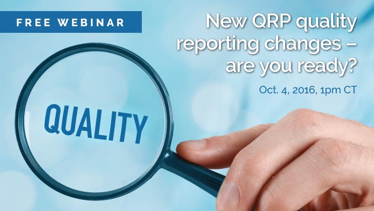 New QRP quality reporting changes - free webinar, Oct. 4